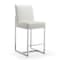 Manhattan Comfort Element 24" Faux Leather Counter Stool in Pearl White and Polished Chrome (Set of 2) 2-CS003-PW - alternate 8